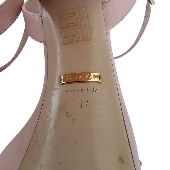 Gucci GG Marmont Platform Sandal Size 37 US 7 Light Baby Pink Block Heel - Picture 10 of 12